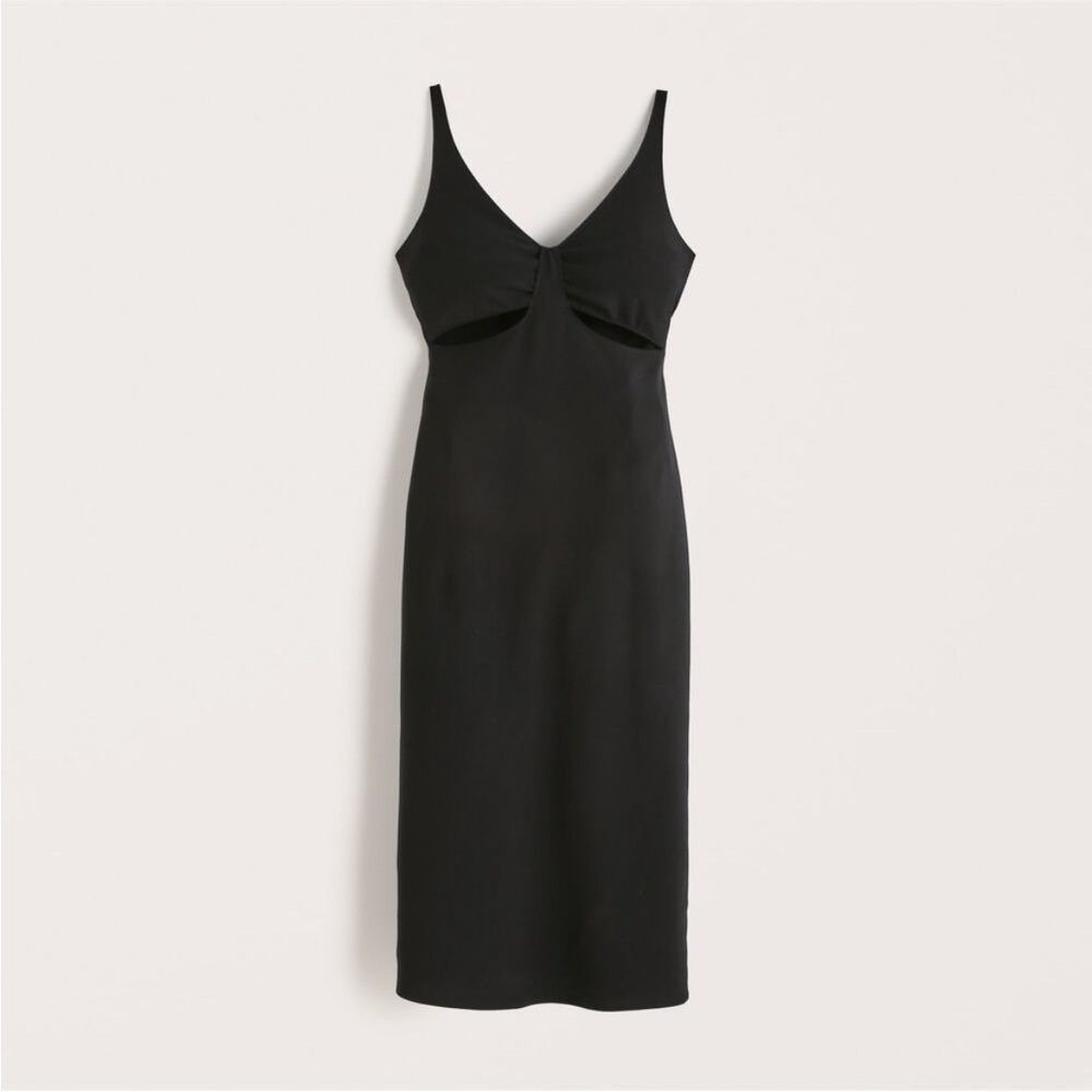 NWT Abercrombie Black Slim Cutout Midi Dress